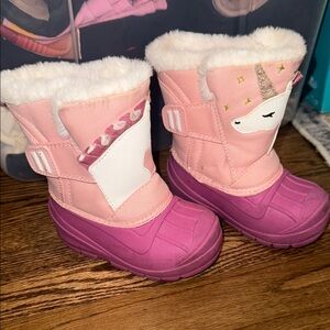 Cat & Jack Pink and Purple Kids Snow Boots